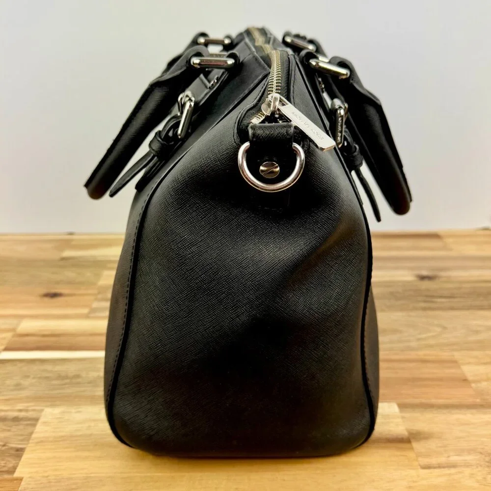 Michael Kors Ciara Satchel Bag‎ Saffiano Large Handbag Purse - Black